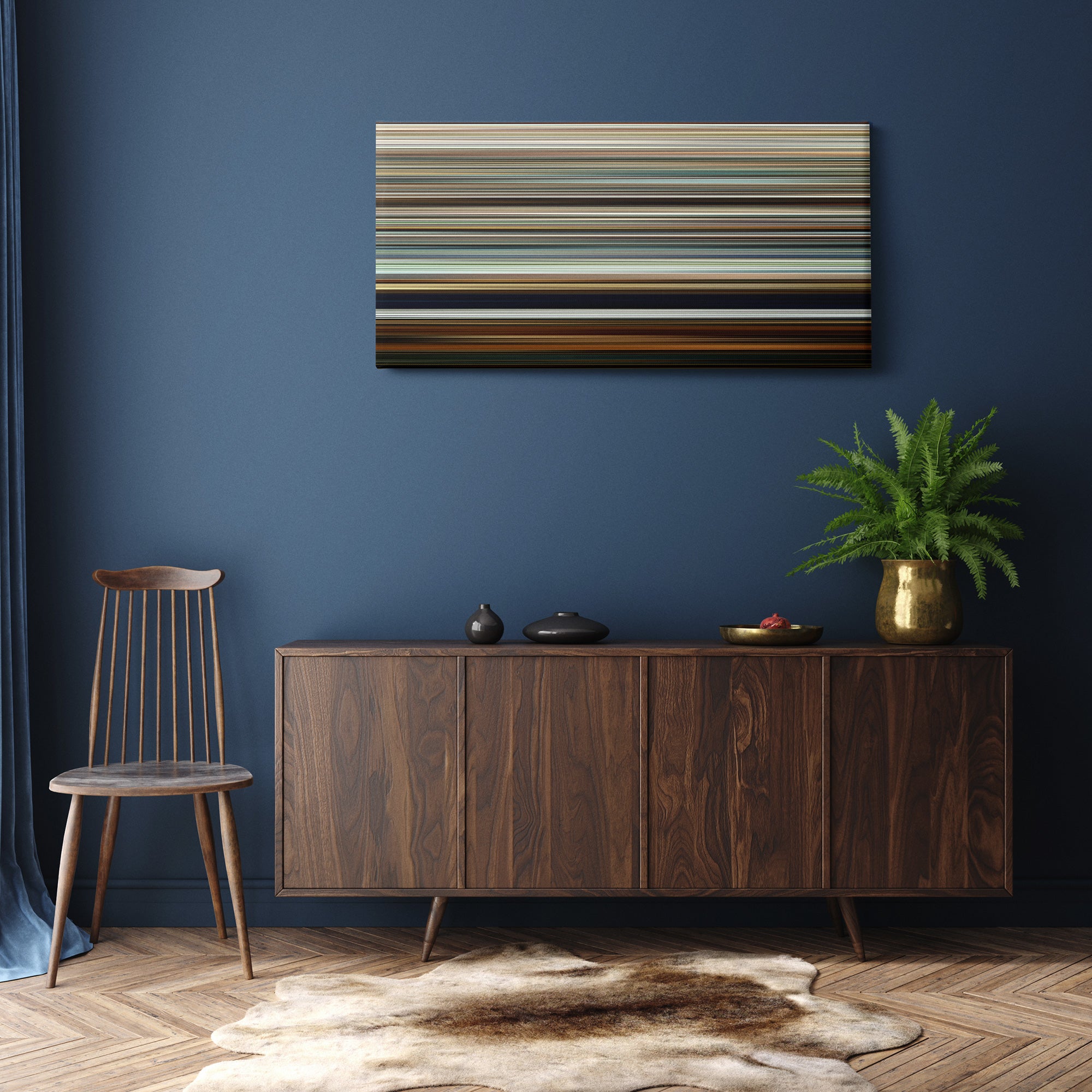 Past Lives (2023) CineSpectrum Color Spectrum Canvas Print - Hanging Horizontal on Wall in Room