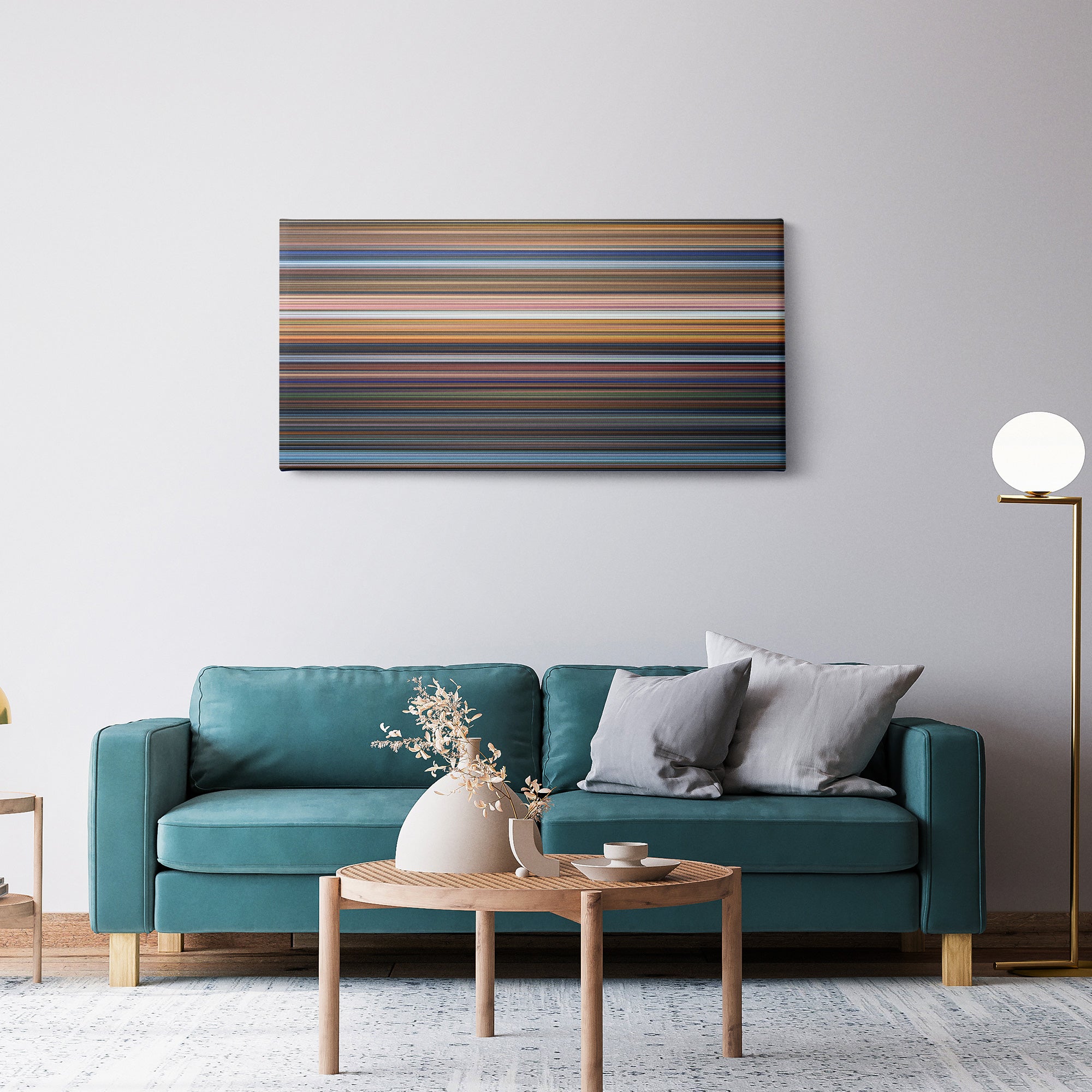 Pinocchio (1940) CineSpectrum Color Spectrum Canvas Print - Hanging Horizontal on Wall in Room