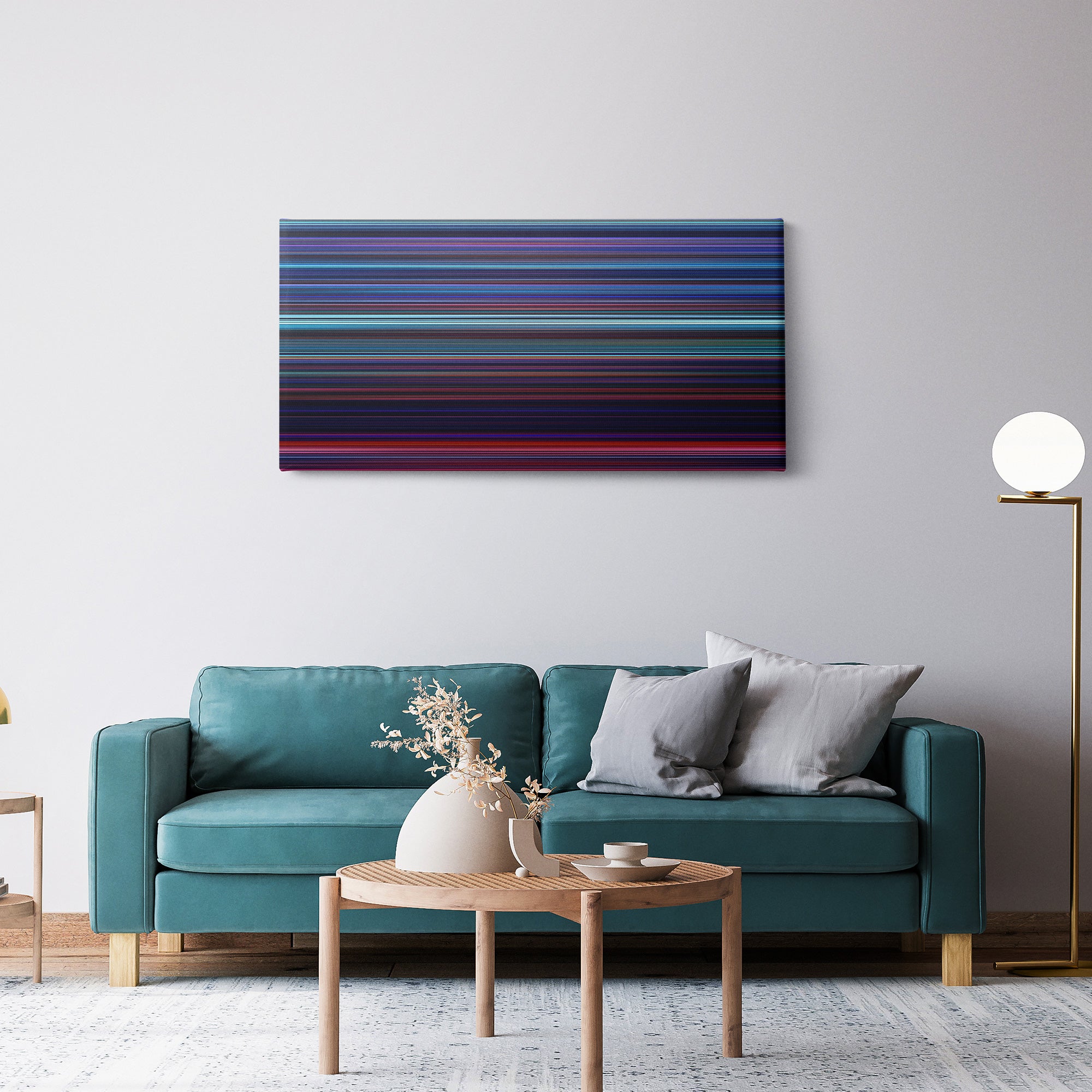 Pocahontas (1995) CineSpectrum Color Spectrum Canvas Print - Hanging Horizontal on Wall in Room