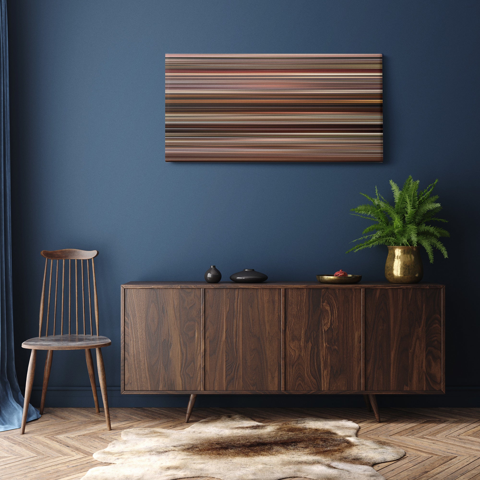 Pulp Fiction (1994) CineSpectrum Color Spectrum Canvas Print - Hanging Horizontal on Wall in Room