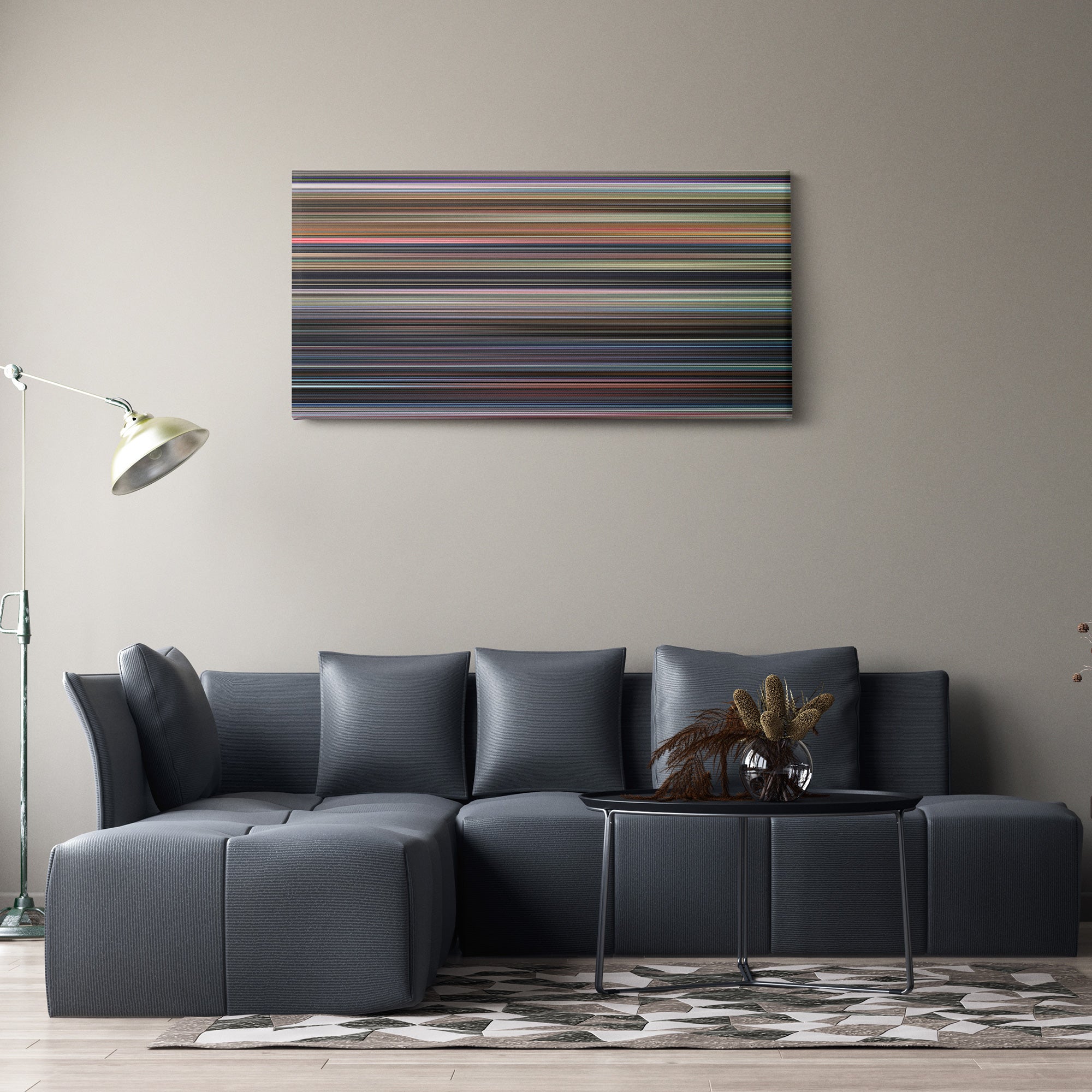 Re-Animator (1985) CineSpectrum Color Spectrum Canvas Print - Hanging Horizontal on Wall in Room