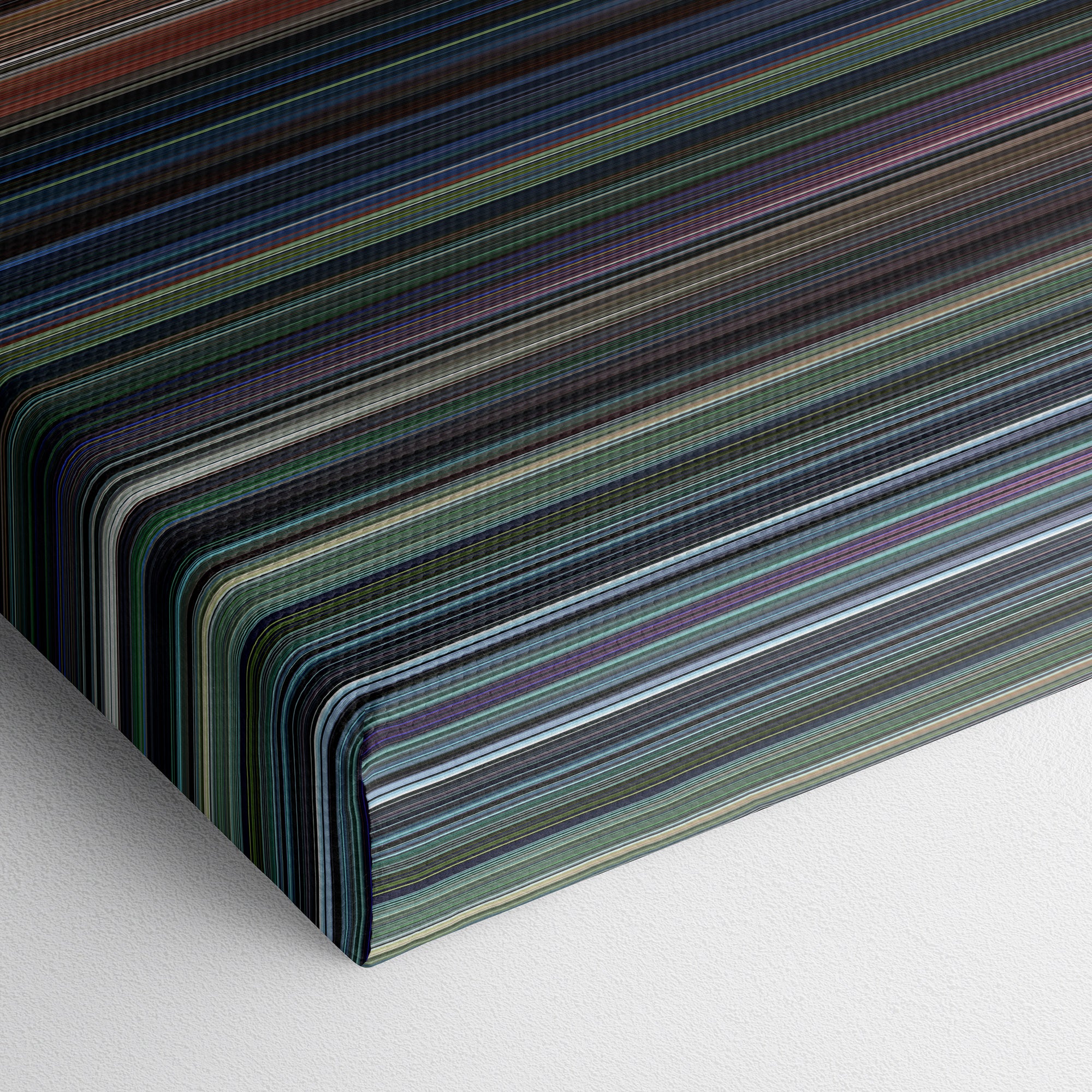Requiem for a Dream (2000) CineSpectrum Color Spectrum Canvas Print - Close Up of Bottom of Print