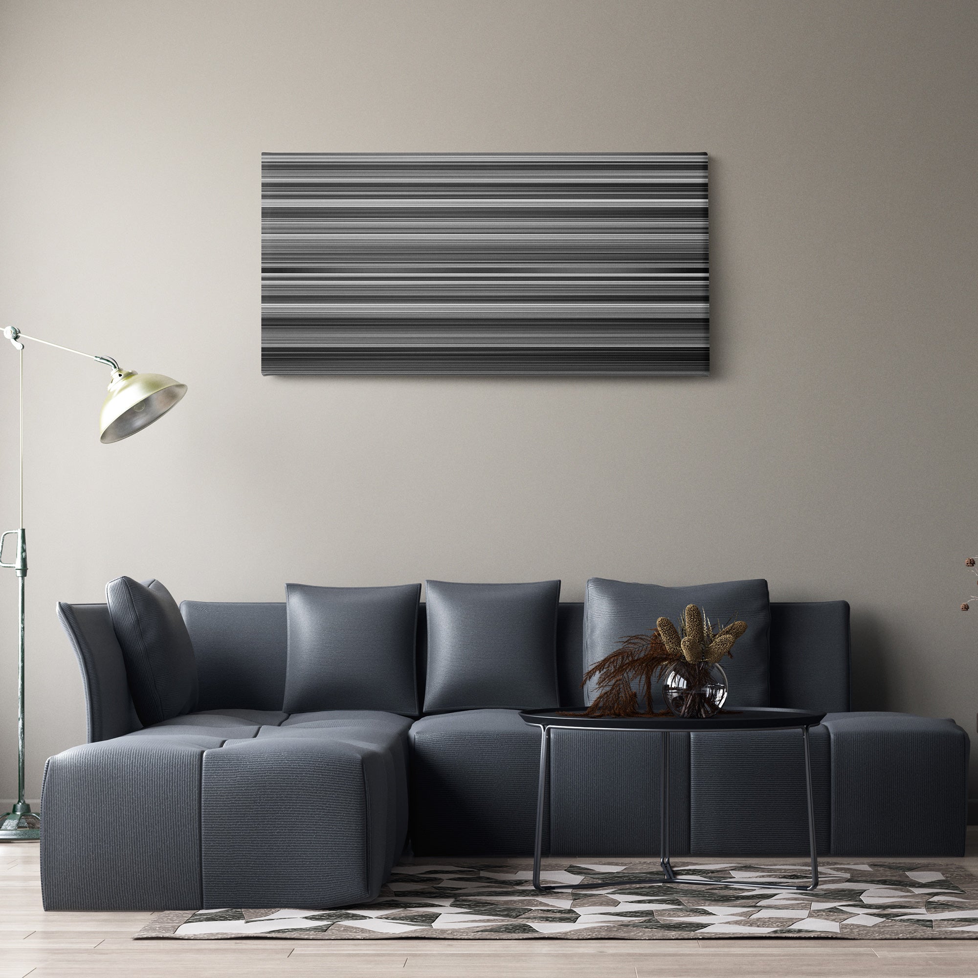 Seven Samurai (1954) CineSpectrum Color Spectrum Canvas Print - Hanging Horizontal on Wall in Room