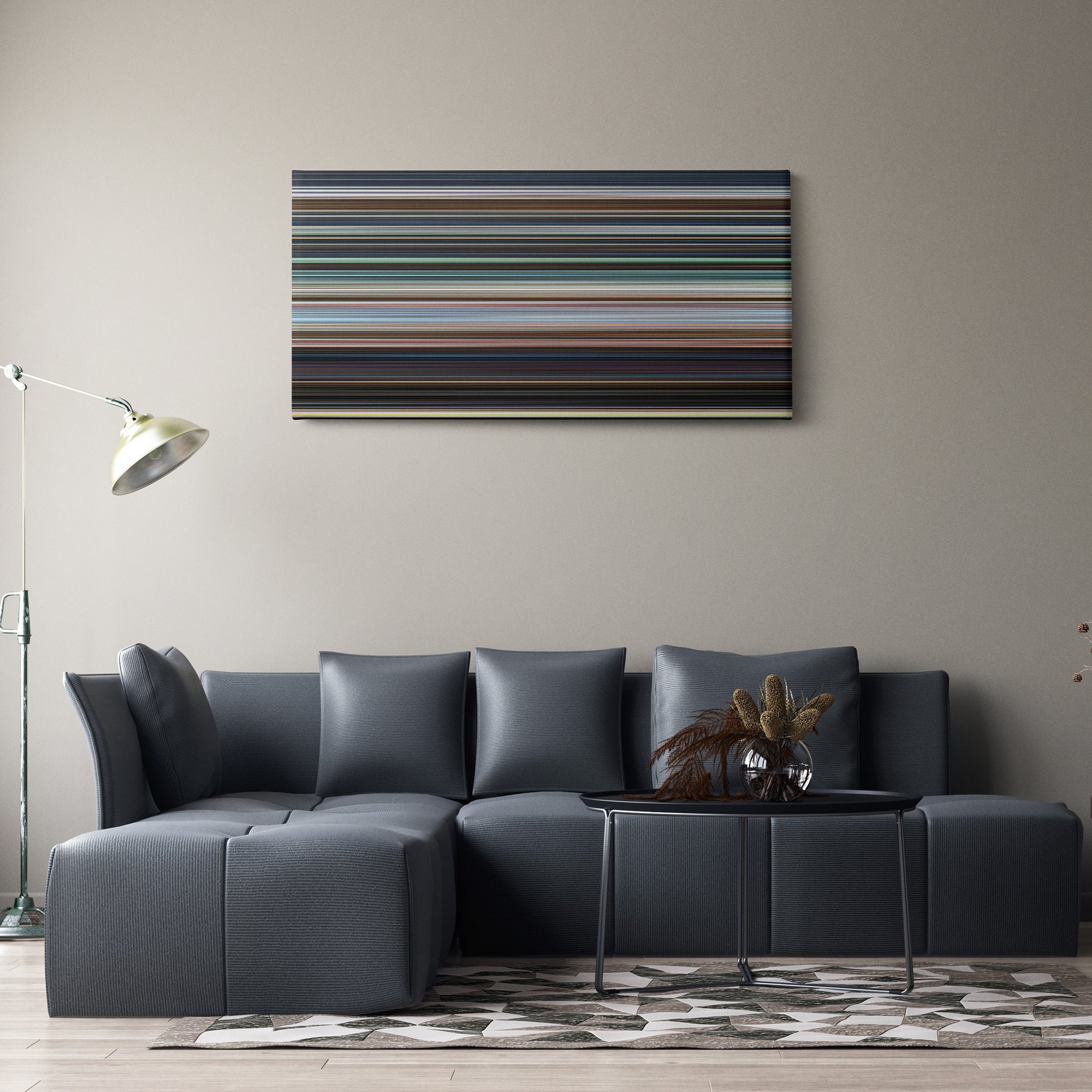 Shazam! (2019) CineSpectrum Color Spectrum Canvas Print - Hanging Horizontal on Wall in Room