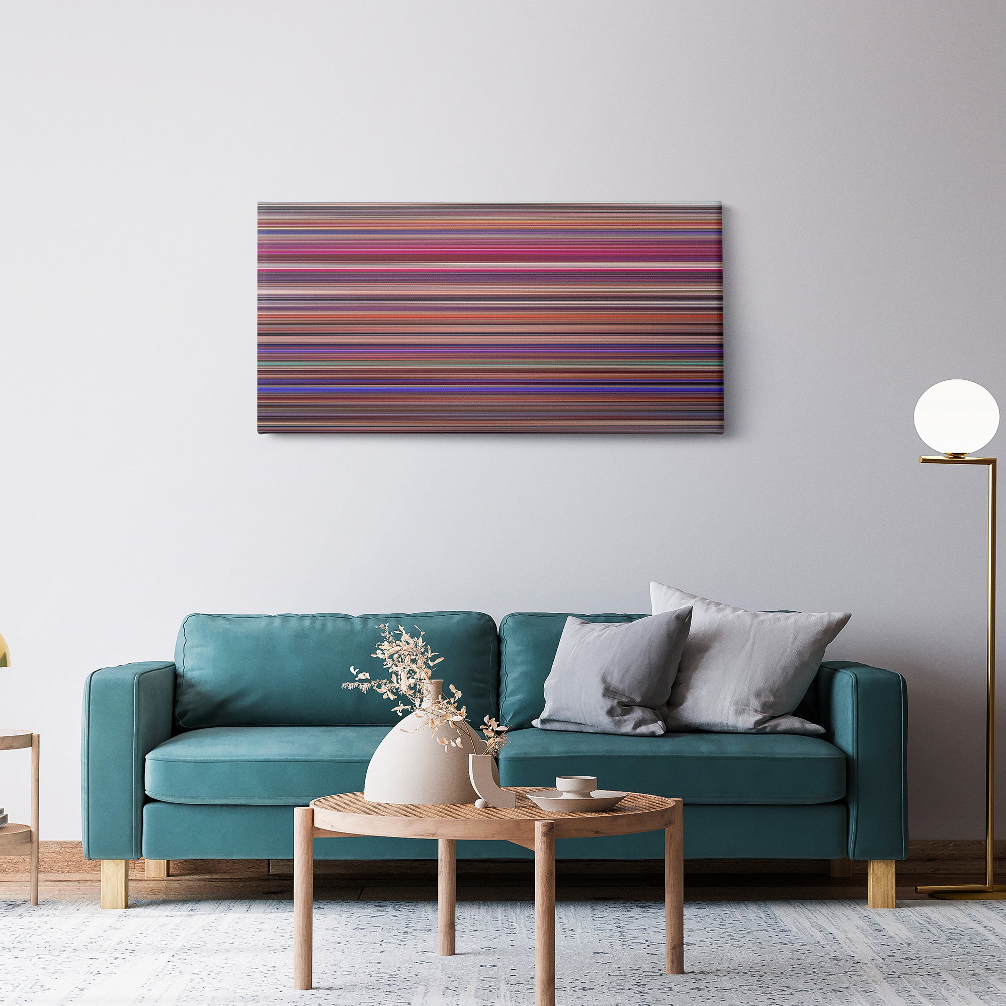 Showgirls (1995) CineSpectrum Color Spectrum Canvas Print - Hanging Horizontal on Wall in Room