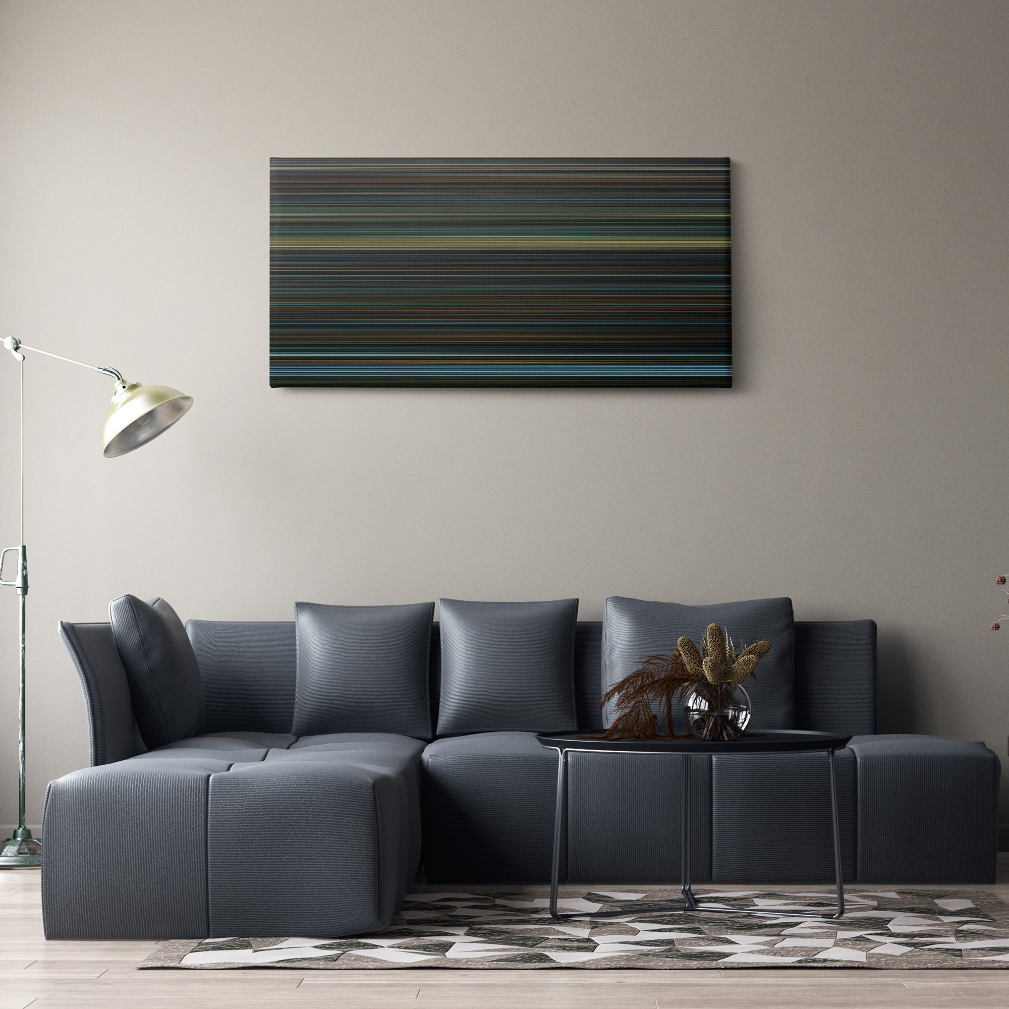 Suicide Squad (2016) CineSpectrum Color Spectrum Canvas Print - Hanging Horizontal on Wall in Room