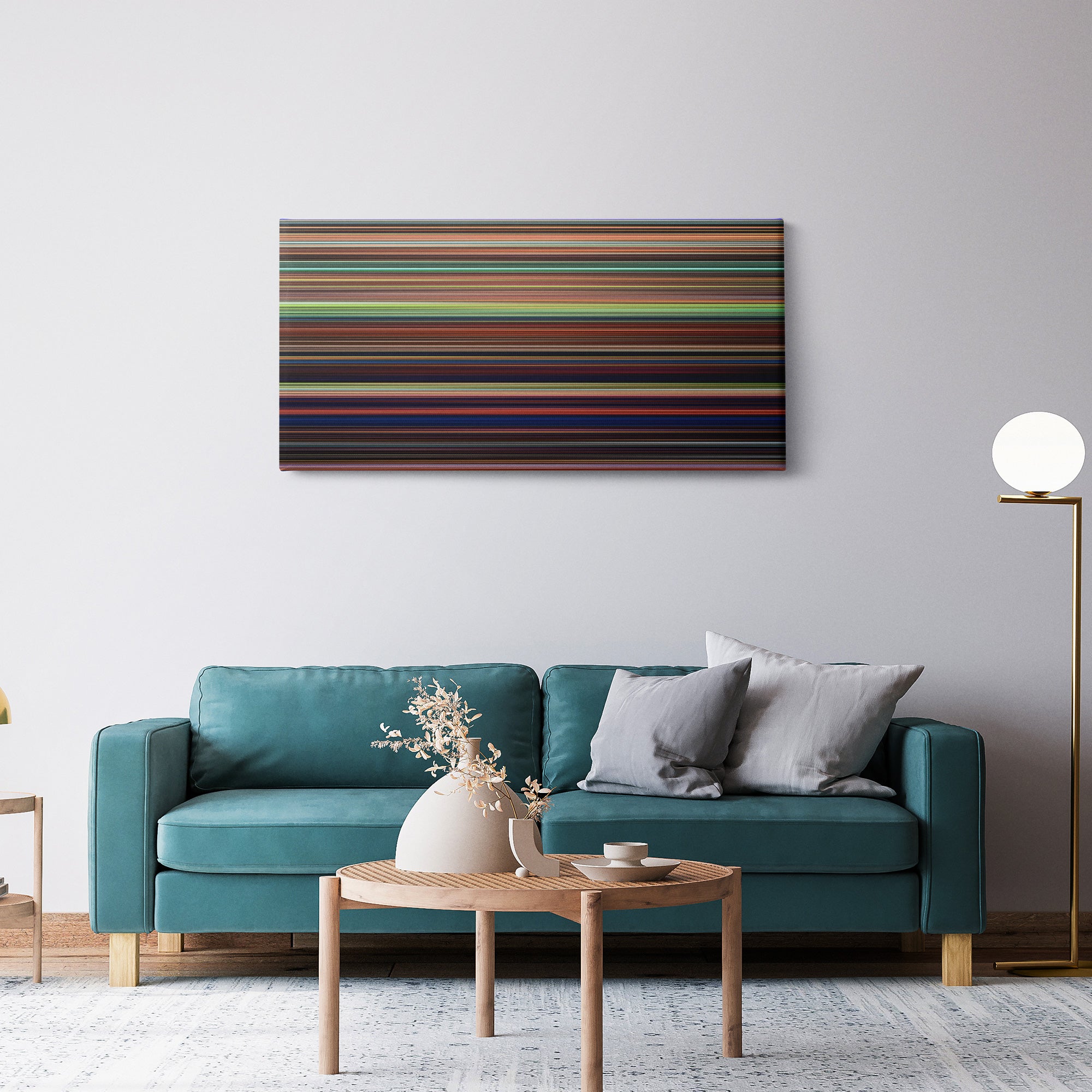 Tangled (2010) CineSpectrum Color Spectrum Canvas Print - Hanging Horizontal on Wall in Room
