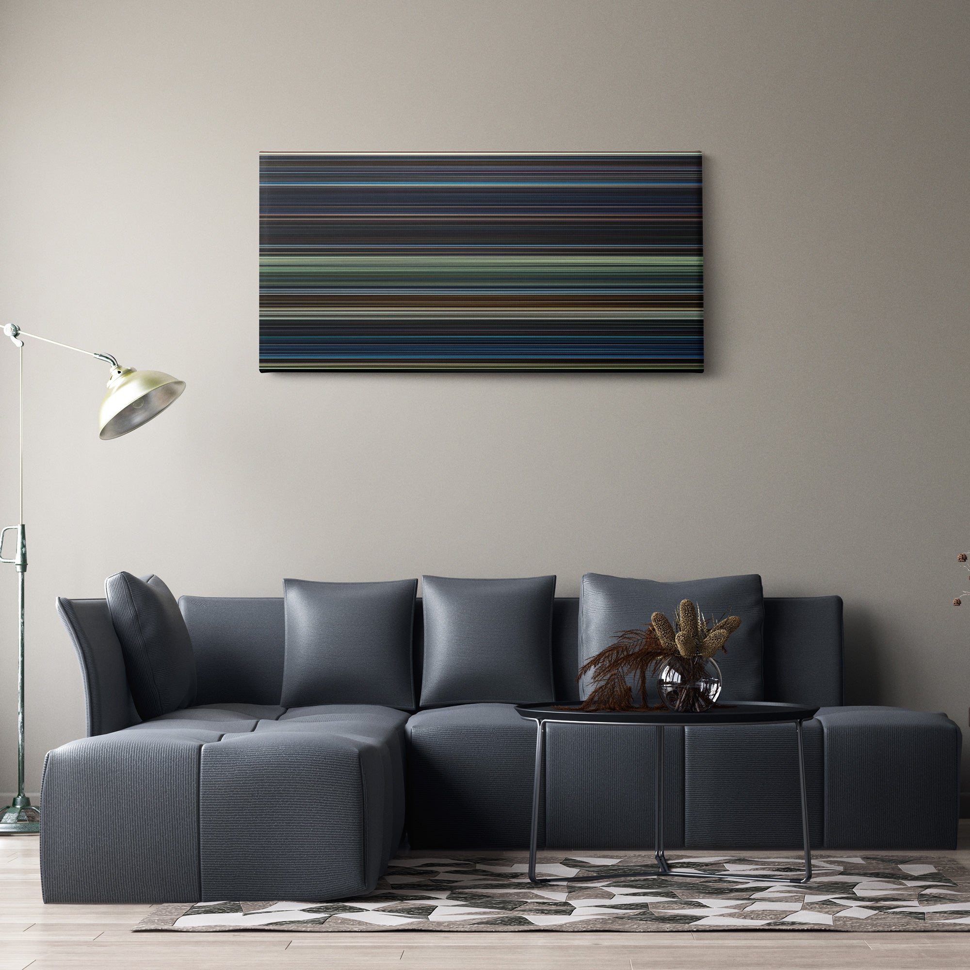 Terminator Genisys (2015) CineSpectrum Color Spectrum Canvas Print - Hanging Horizontal on Wall in Room