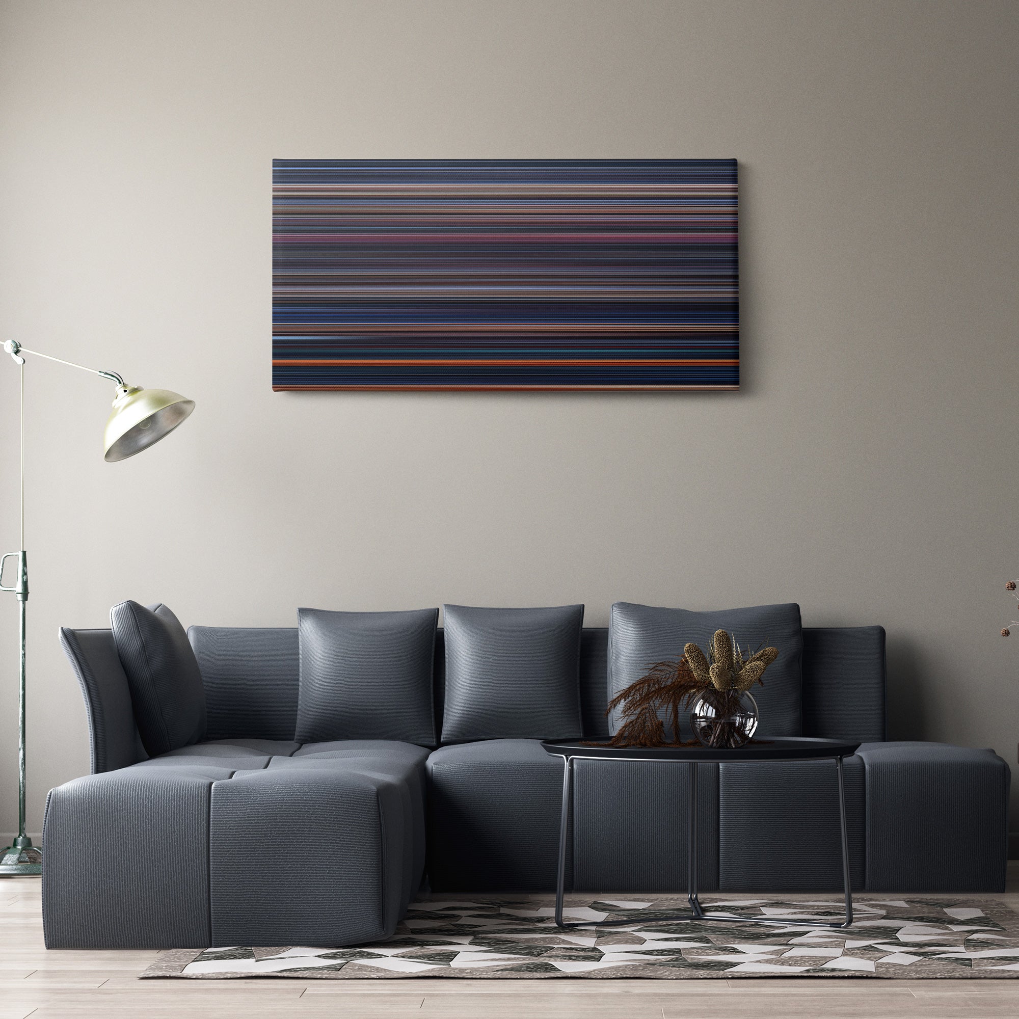 Terminator (1984) CineSpectrum Color Spectrum Canvas Print - Hanging Horizontal on Wall in Room