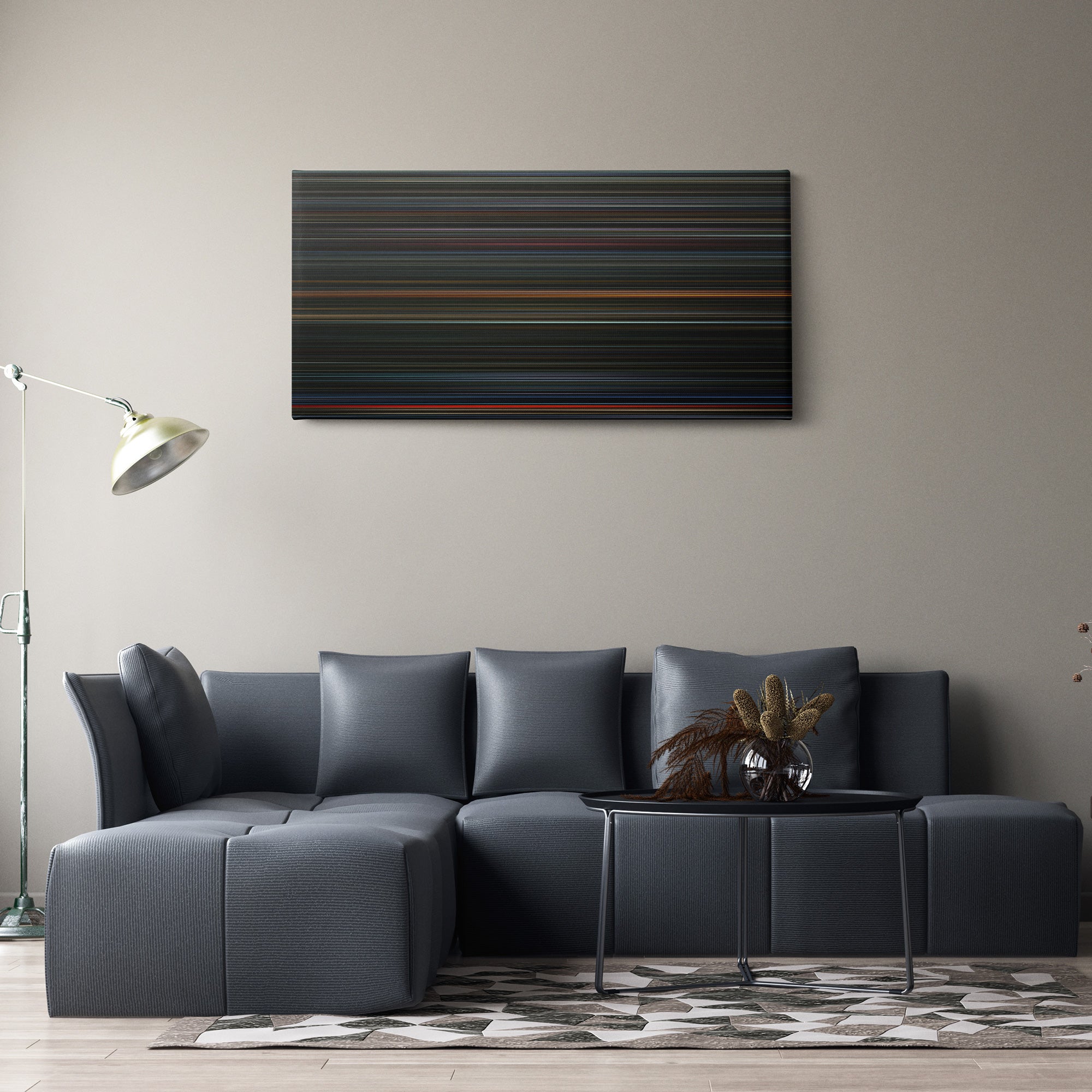 The Batman (2022) CineSpectrum Color Spectrum Canvas Print - Hanging Horizontal on Wall in Room