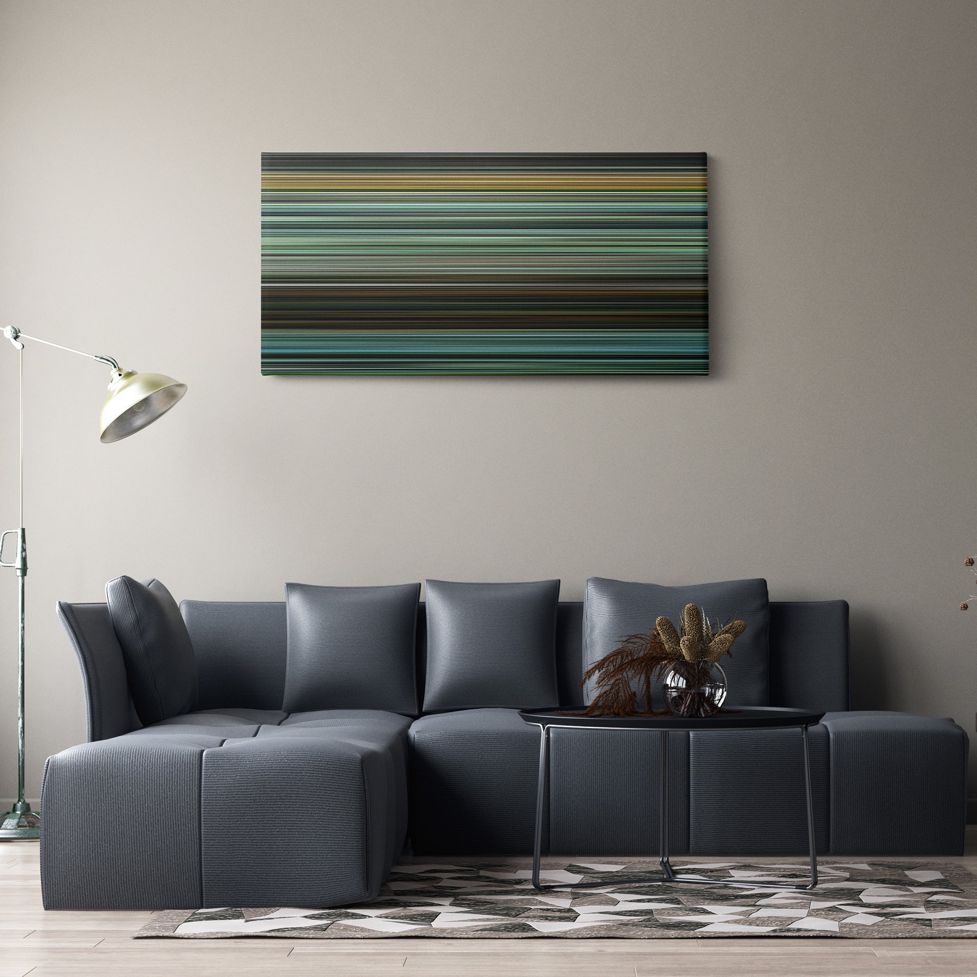 The Bourne Supremacy (2004) CineSpectrum Color Spectrum Canvas Print - Hanging Horizontal on Wall in Room