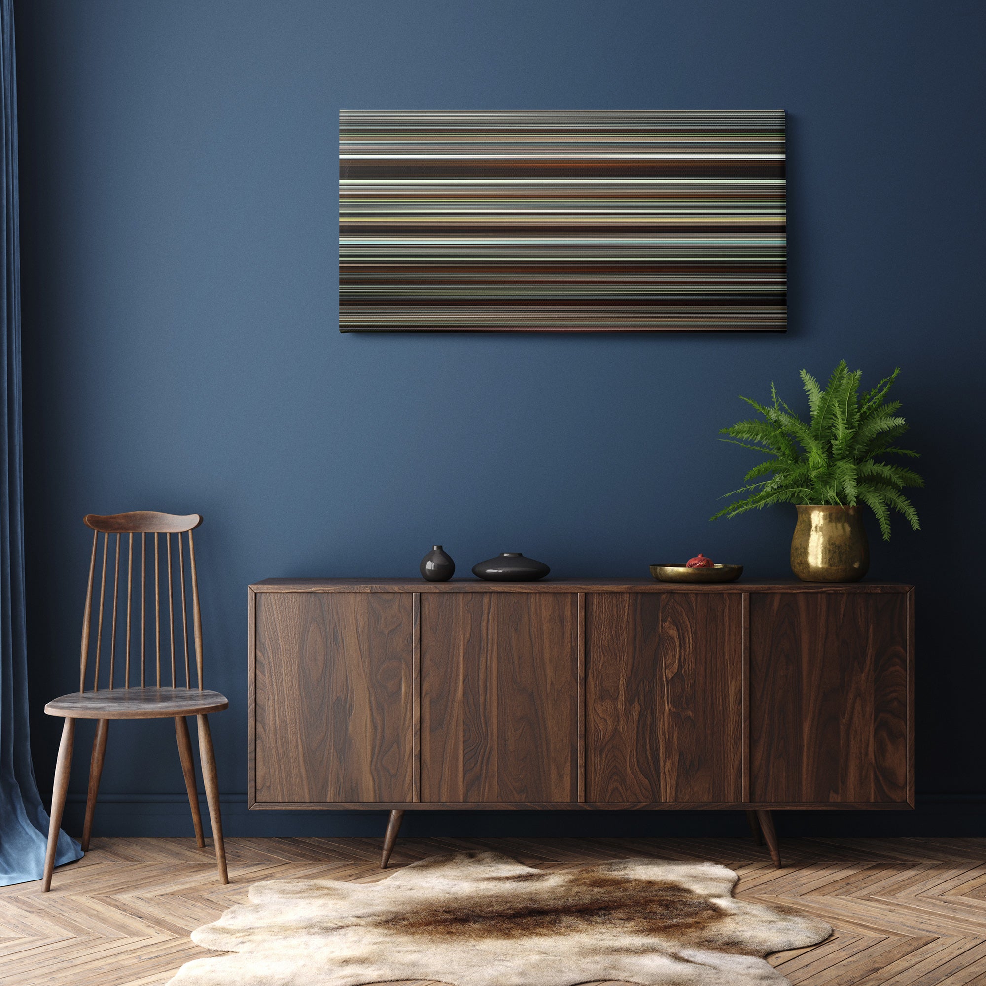 The Favourite (2018) CineSpectrum Color Spectrum Canvas Print - Hanging Horizontal on Wall in Room