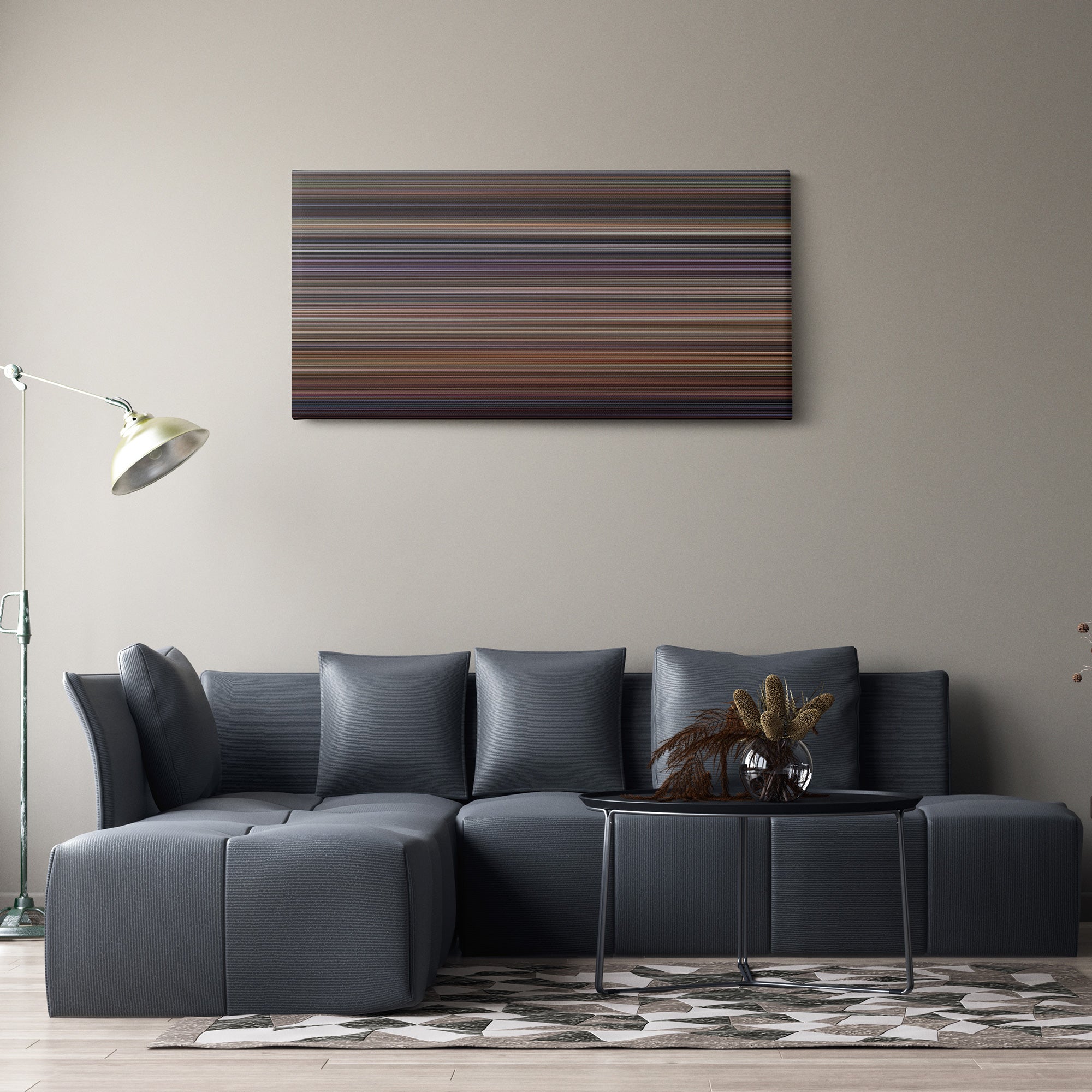 The Fugitive (1993) CineSpectrum Color Spectrum Canvas Print - Hanging Horizontal on Wall in Room
