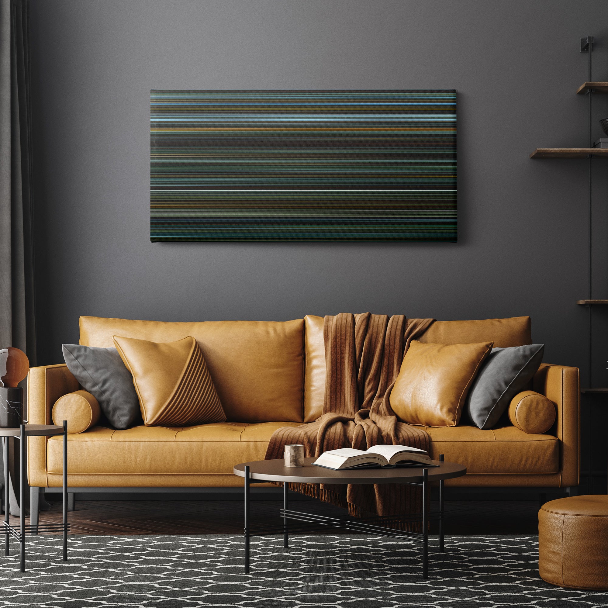 The Girl With the Dragon Tattoo (2009) CineSpectrum Color Spectrum Canvas Print - Hanging Horizontal on Wall in Room