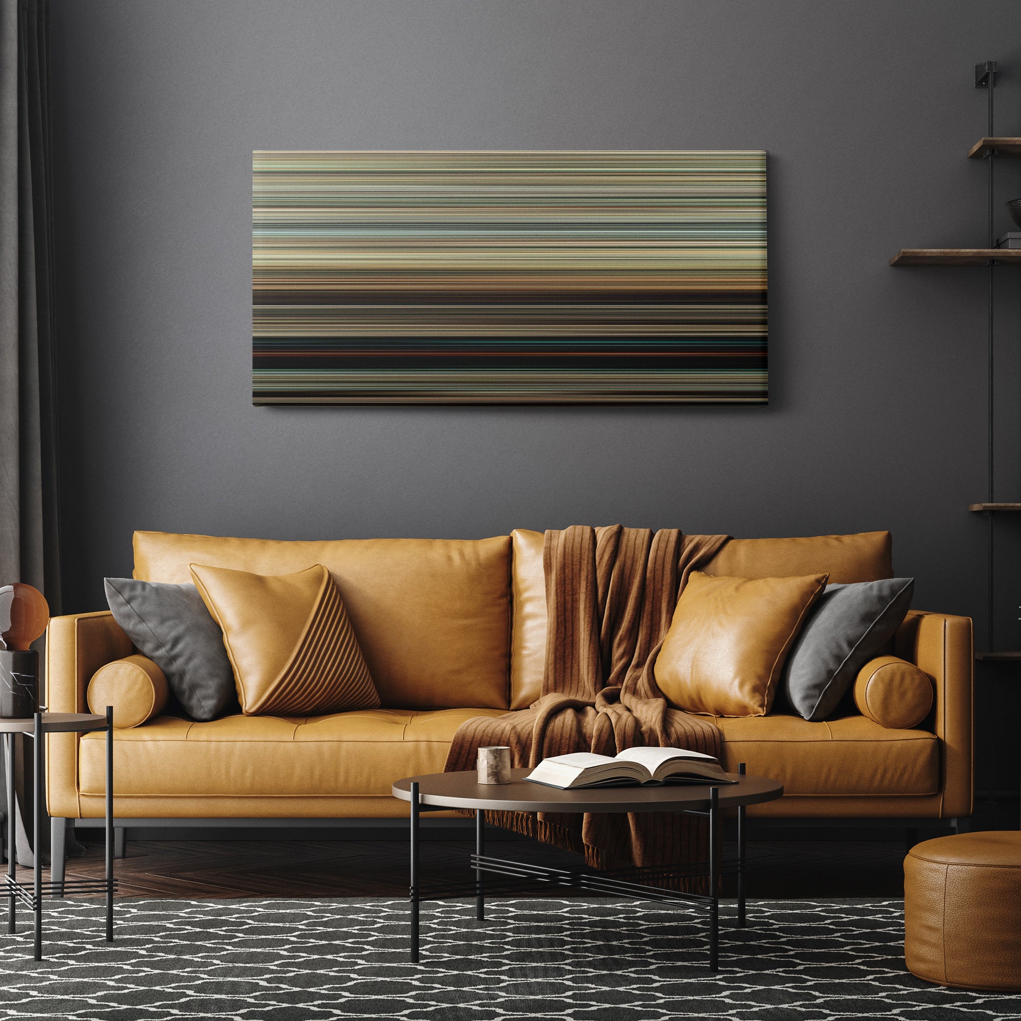 The Hurt Locker (2008) CineSpectrum Color Spectrum Canvas Print - Hanging Horizontal on Wall in Room