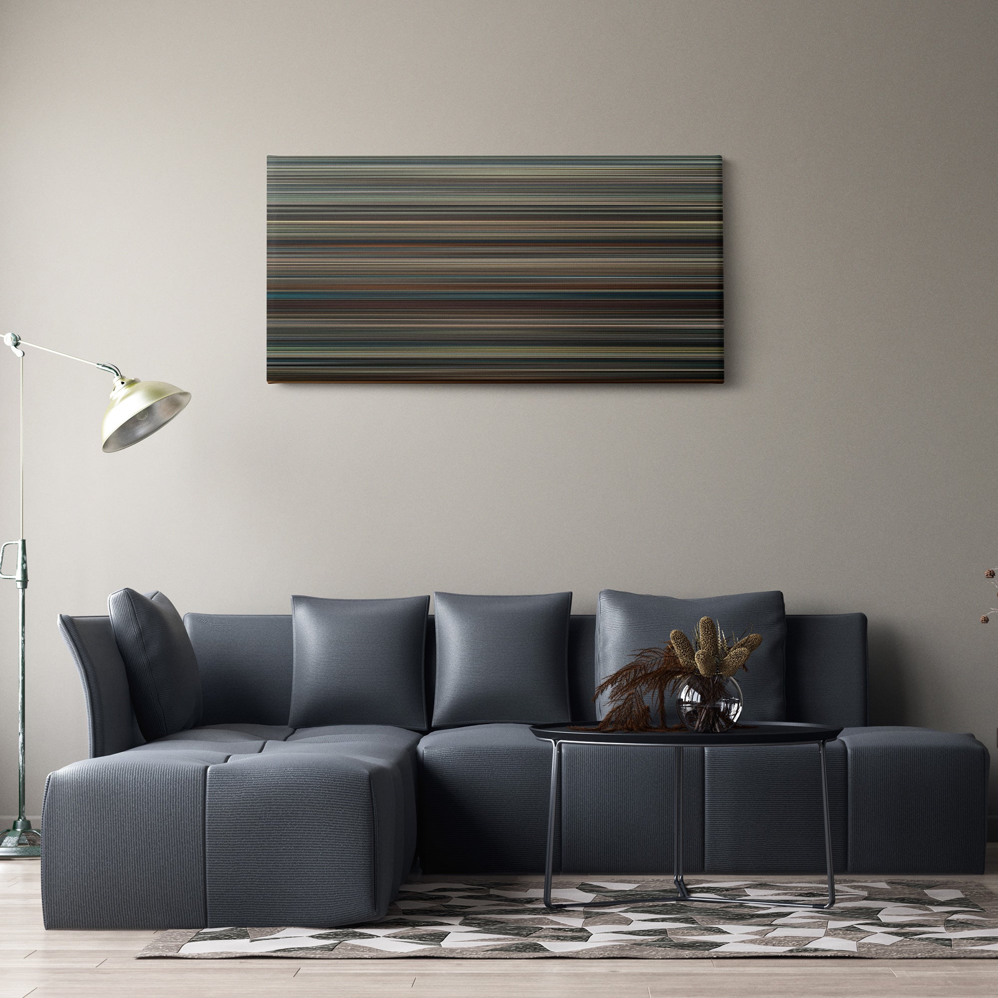 The Imitation Game (2014) CineSpectrum Color Spectrum Canvas Print - Hanging Horizontal on Wall in Room
