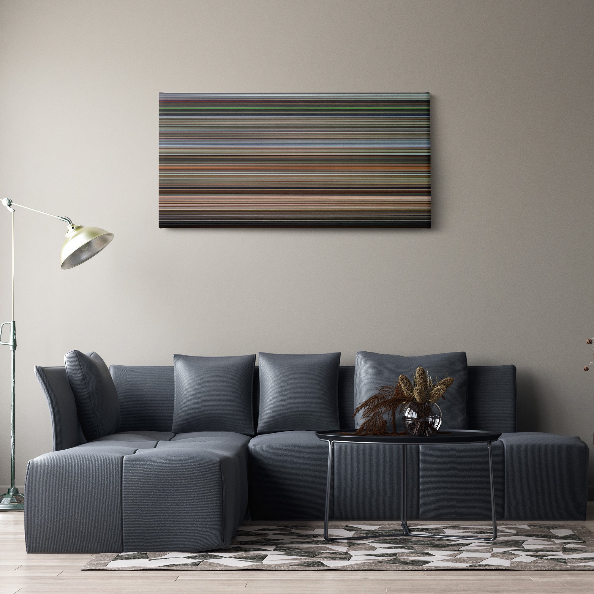 The Living Daylights (1987) CineSpectrum Color Spectrum Canvas Print - Hanging Horizontal on Wall in Room