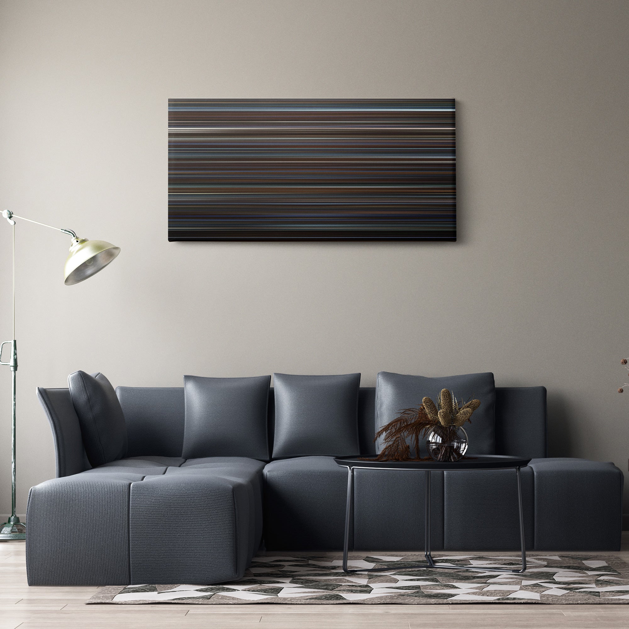 The Prestige (2006) CineSpectrum Color Spectrum Canvas Print - Hanging Horizontal on Wall in Room