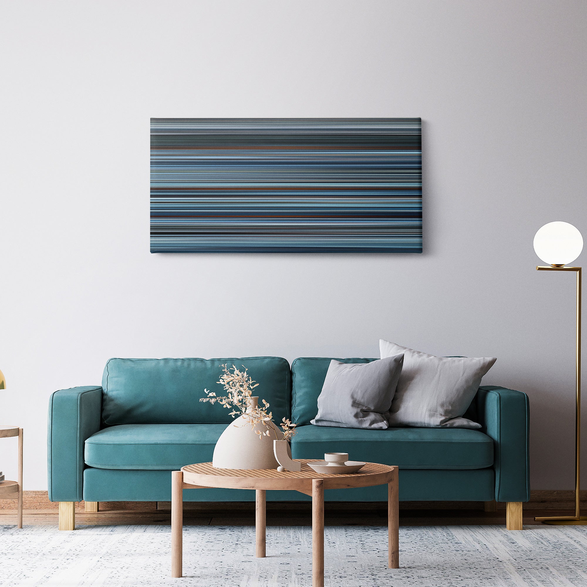 The Revenant (2015) CineSpectrum Color Spectrum Canvas Print - Hanging Horizontal on Wall in Room