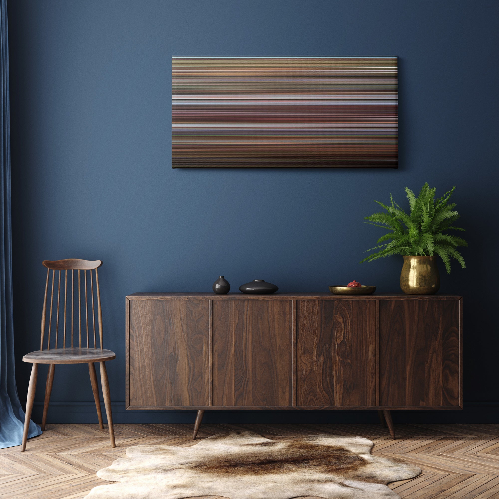 The Room (2003) CineSpectrum Color Spectrum Canvas Print - Hanging Horizontal on Wall in Room