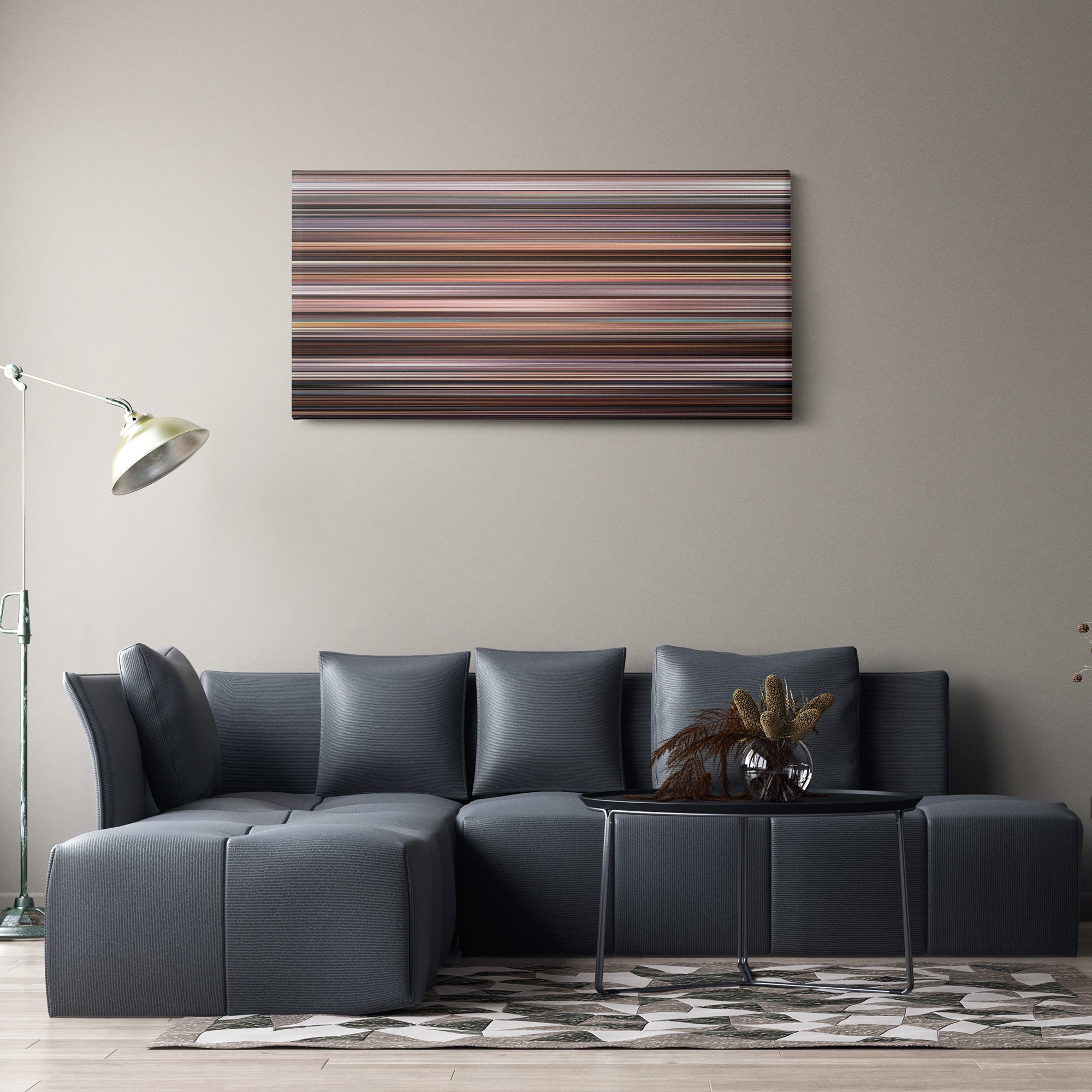 The Wolf of Wall Street (2013) CineSpectrum Color Spectrum Canvas Print - Hanging Horizontal on Wall in Room