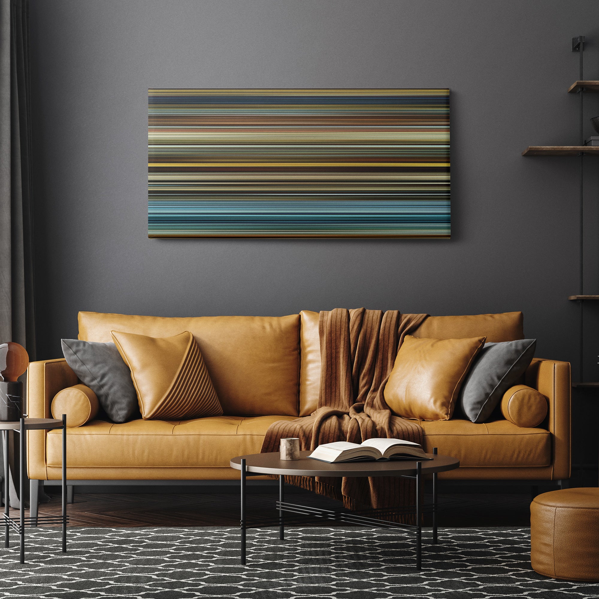 Top Gun Maverick (2022) CineSpectrum Color Spectrum Canvas Print - Hanging Horizontal on Wall in Room