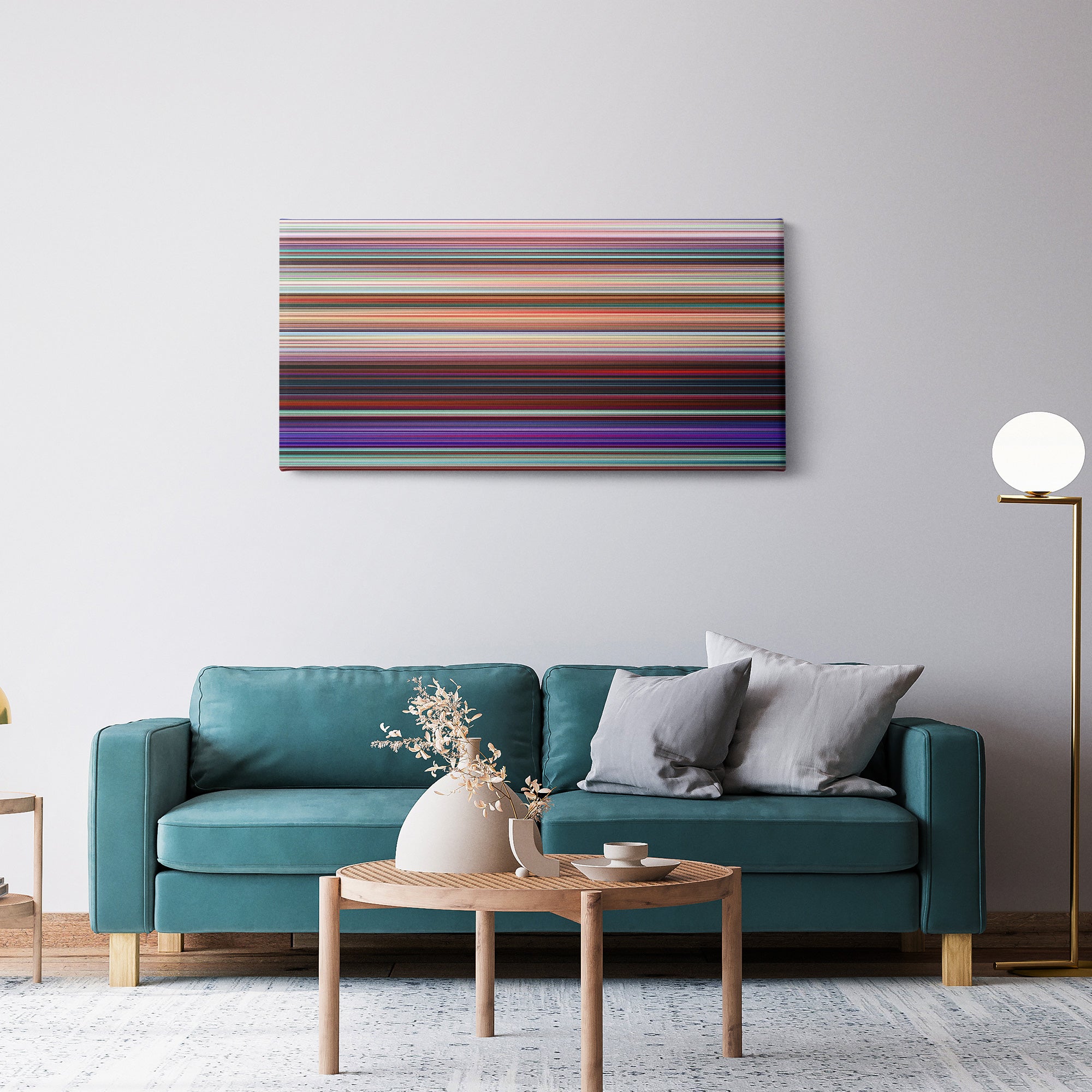 Turning Red (2022) CineSpectrum Color Spectrum Canvas Print - Hanging Horizontal on Wall in Room
