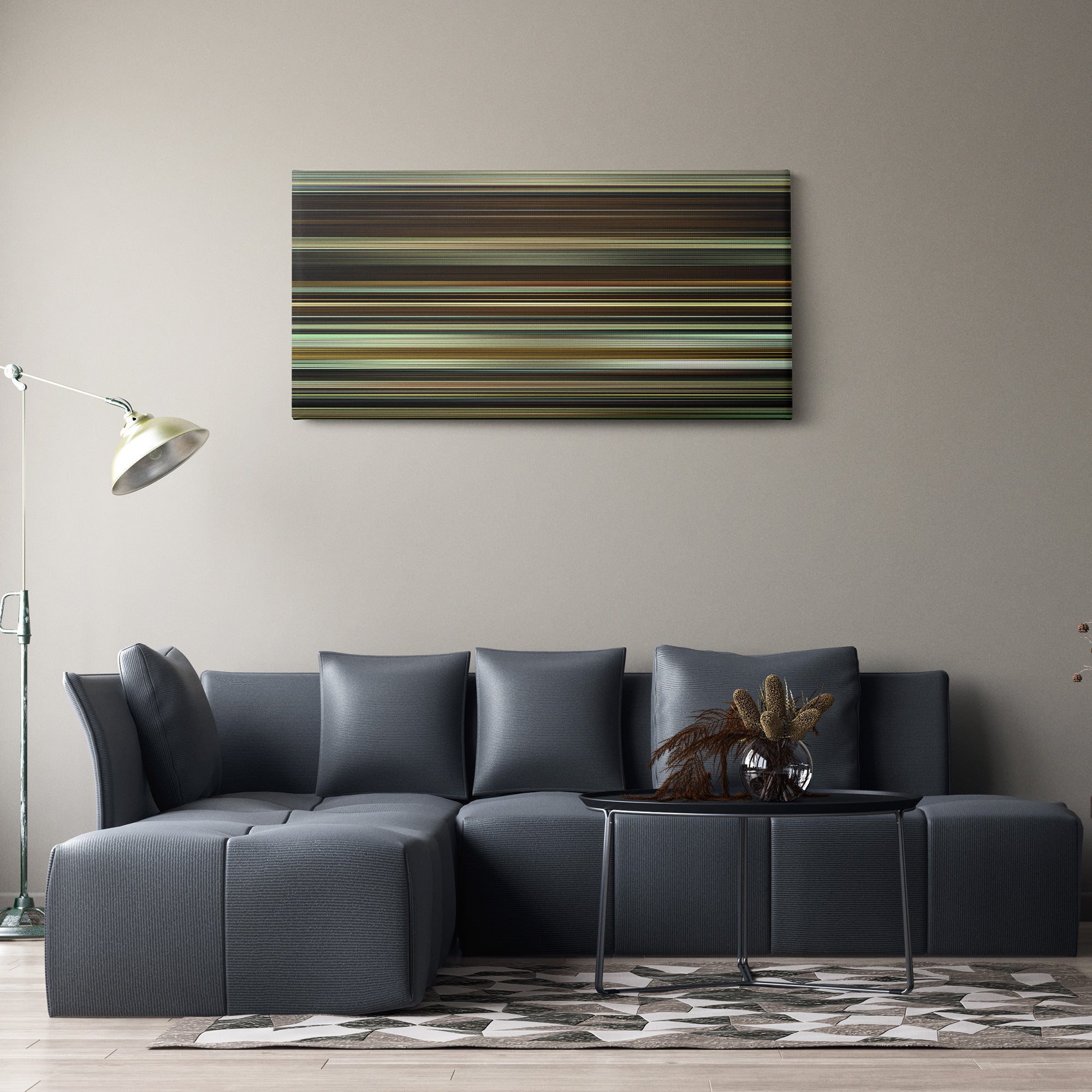 Tusk (2014) CineSpectrum Color Spectrum Canvas Print - Hanging Horizontal on Wall in Room