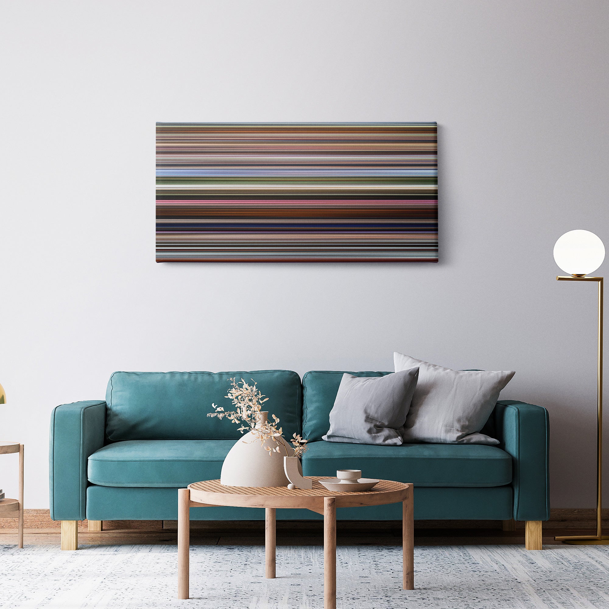 Up (2009) CineSpectrum Color Spectrum Canvas Print - Hanging Horizontal on Wall in Room