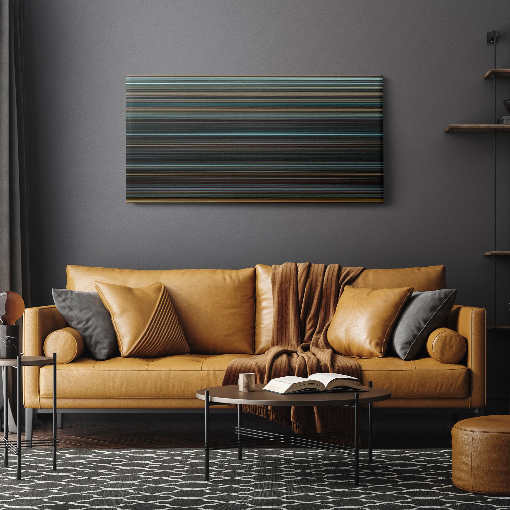 Zack Snyder's Justice League (2021) CineSpectrum Color Spectrum Canvas Print - Hanging Horizontal on Wall in Room