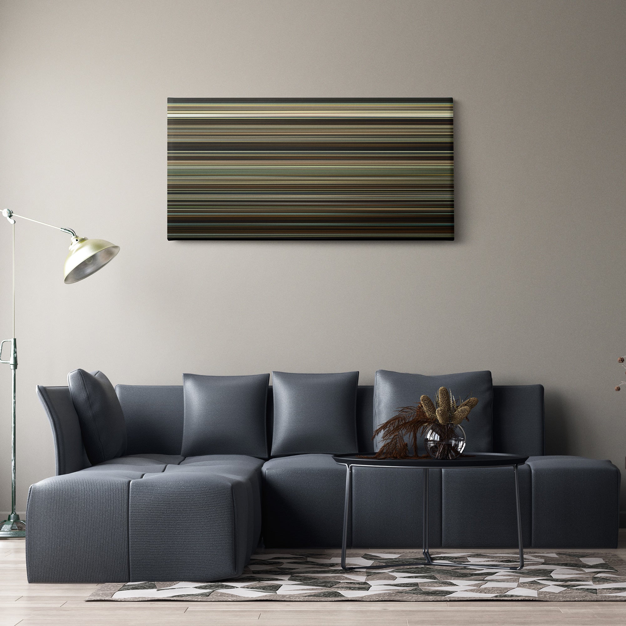 Zodiac (2007) CineSpectrum Color Spectrum Canvas Print - Hanging Horizontal on Wall in Room